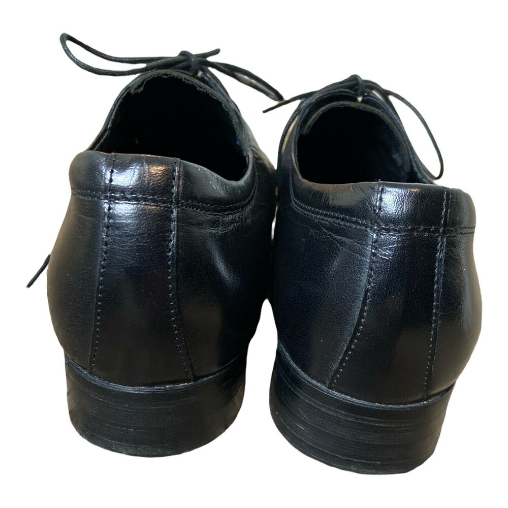 Serdaomani Men’s Black Leather Point Dress Shoes 7.5 EU 40 - Picture 6 of 8